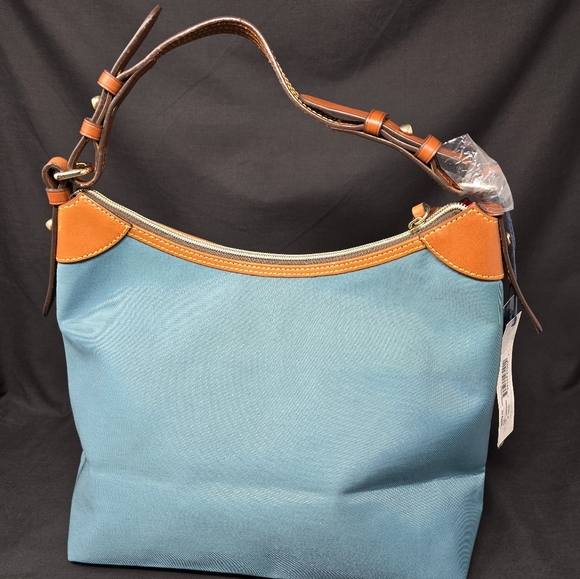 NWT! Dooney & Bourke Nylon Large Erica Shoulder Bag Teal - Picture 3 of 6